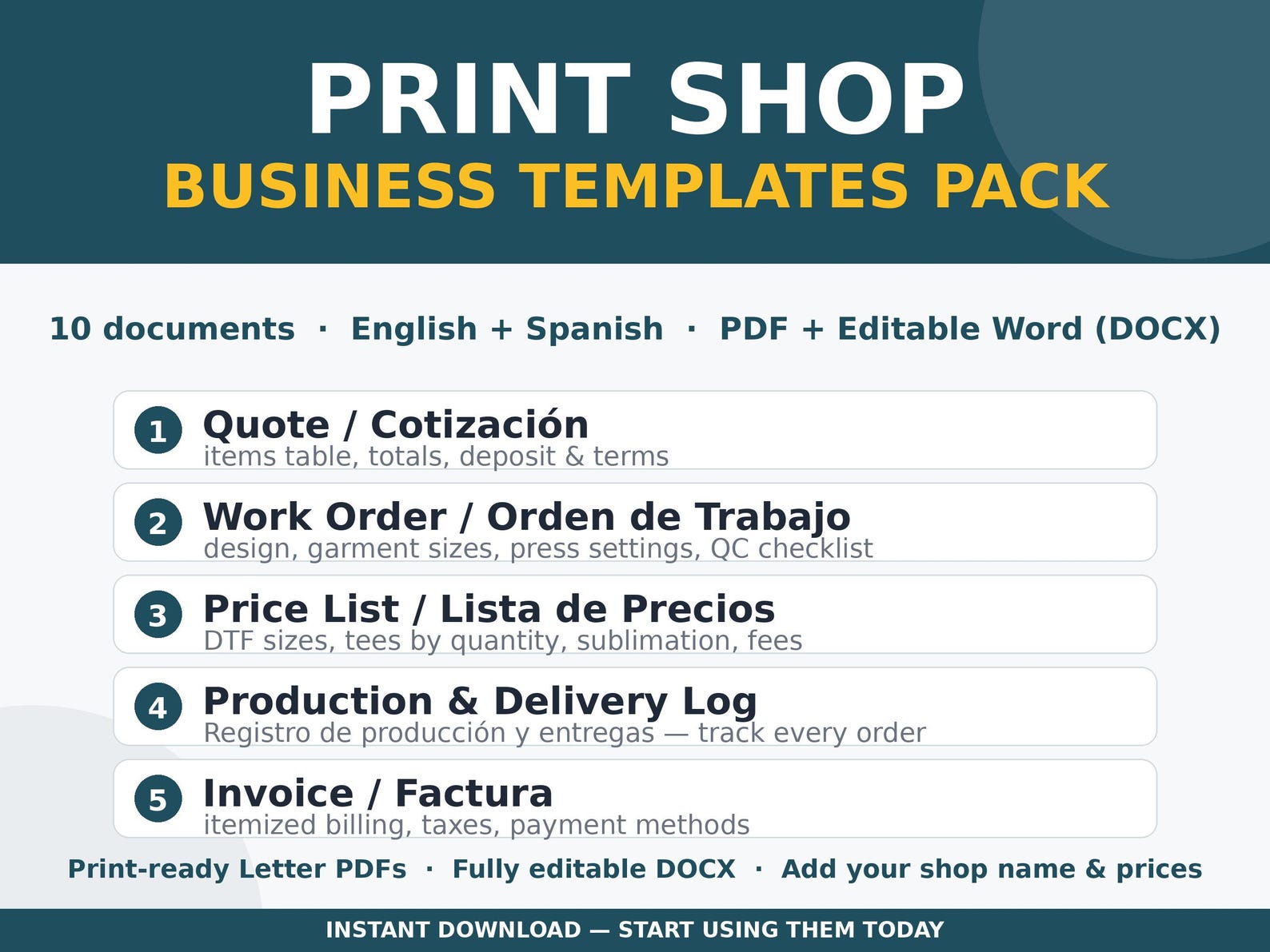 Work Done Report.pdf Print Shop Business Templates | Quote Work Order Price List Invoice ...