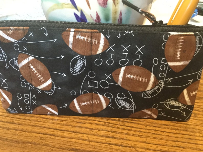 Handcrafted Football Zipper Pencil Case/travel Bag/ Pouch/ Etsy