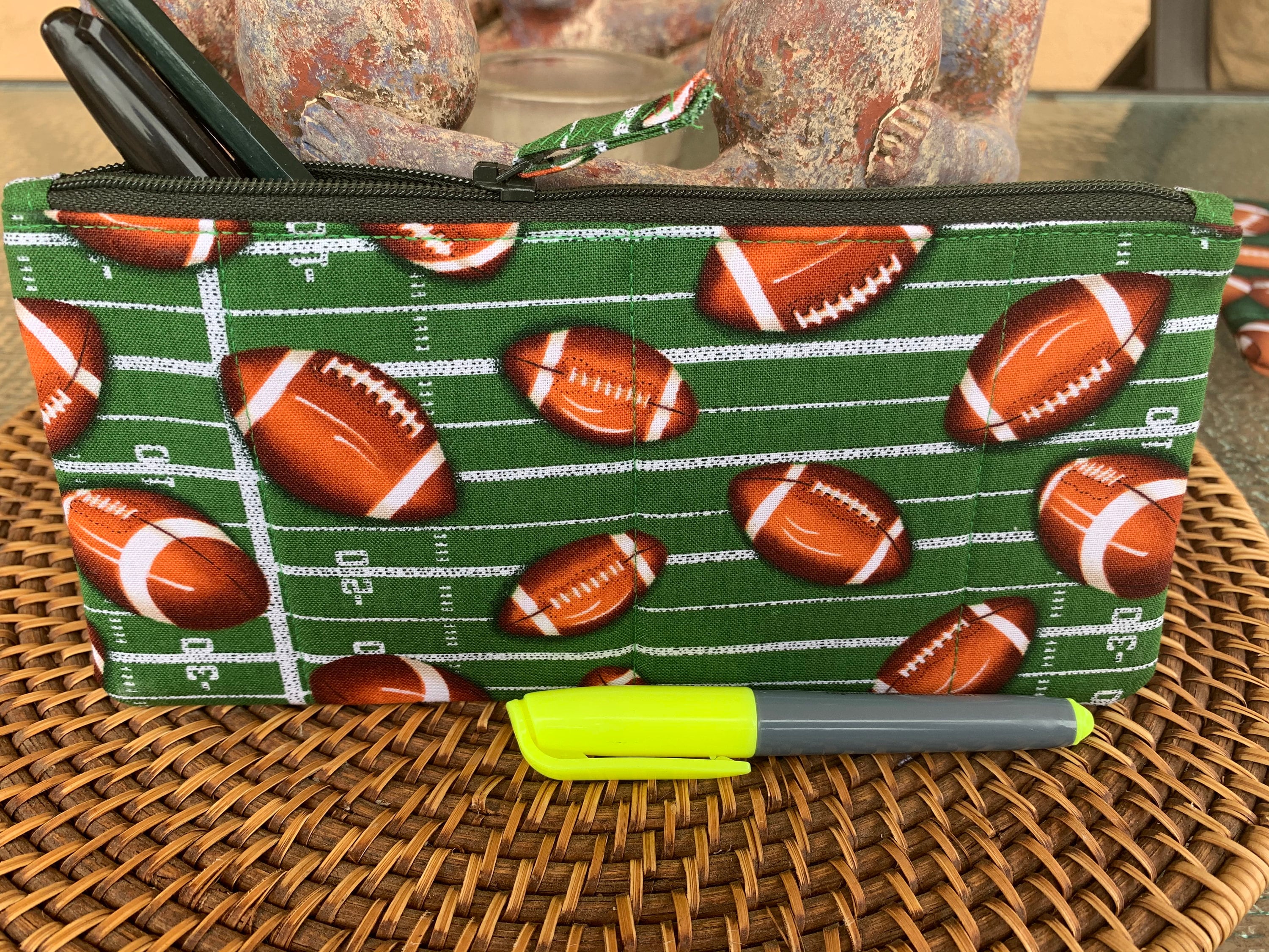 Handcrafted Football Zipper Pencil Case/ Pouch/Gadget/Travel Etsy