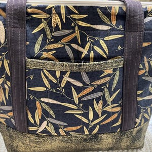 Bolso de hombro/bolso de mano/cartera/bolso grande de tela hecho a mano con cierre de cremallera, bolsillos exteriores e interiores.