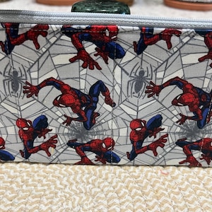Handcrafted Spiderman Zipper Pencil Case/Travel Bag/ Pouch/ Gadget Bag