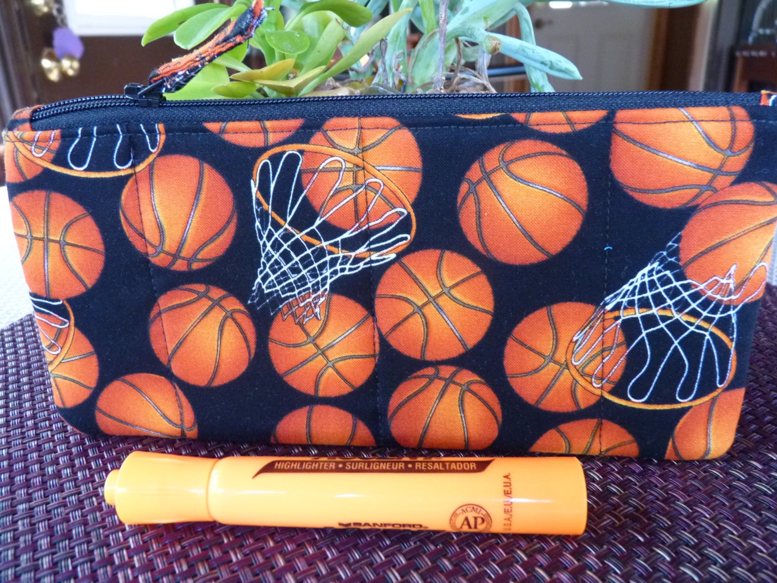 Handcrafted Basketball Zipper Pencil Case/travel Bag/ Pouch/ Etsy