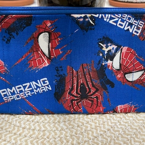 Handcrafted Spiderman Zipper Pencil Case/ Pouch/ Gadget Bag