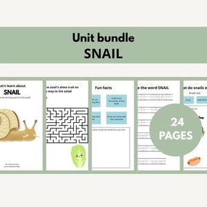 Snail Activity Pack | Nature Study for Kids | Printable Homeschool Activities | Preschool Science PDF