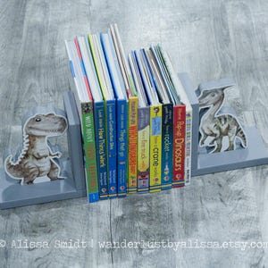 Dinosaur Bookends dino decor gift for book lover dino bookends baby shower gift dinosaur decor tyrannosaurus trex parasaurolophus