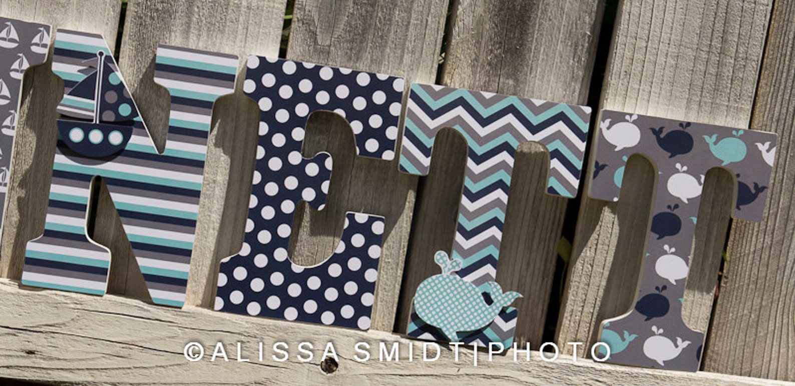 Custom Nursery Wooden Letters Nursery Decor Baby Nautical Etsy