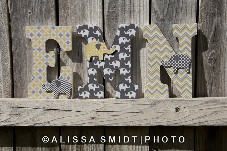 Elephant Nursery Letters Custom Wooden Letters Custom Etsy