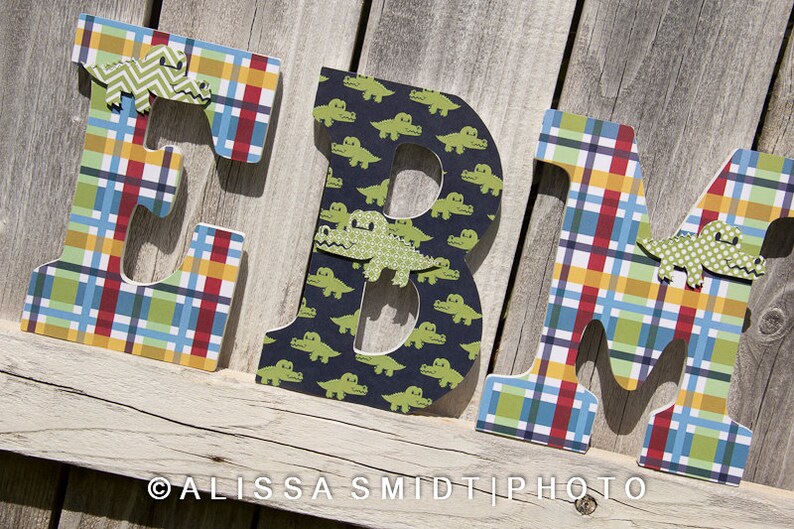 Custom Nursery Wooden Letters Baby Boy Nursery Alligator Etsy