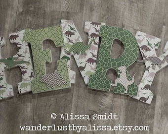 Dinosaurus thema kinderdagverblijf letters gepersonaliseerd dinosaurus decor Dino kinderkamer bord dinosaurus naambord dinosaurus letters 5e verjaardag 6e verjaardag