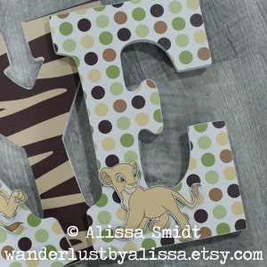 Lion King Letters, Custom Wooden Letters, Wild Adventure Bedding - 9 ...