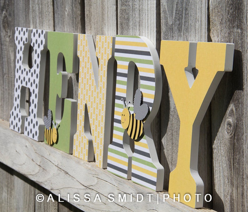 Custom Nursery Wooden Letters Baby Boy or Baby Girl Nursery Etsy