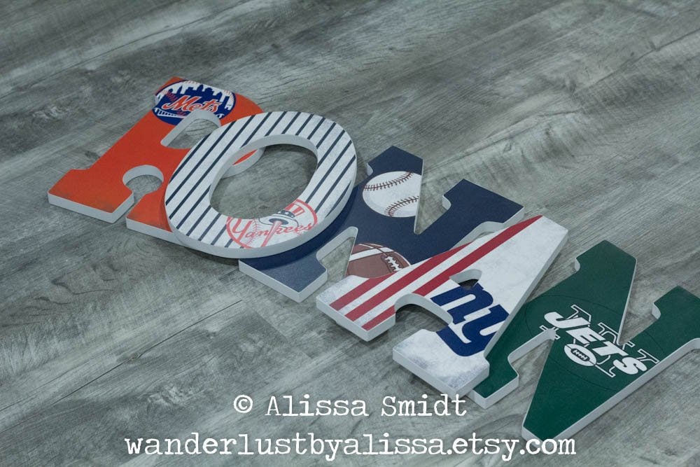 Baseball Football Letters New York - Custom Designed Letters - (choose ...