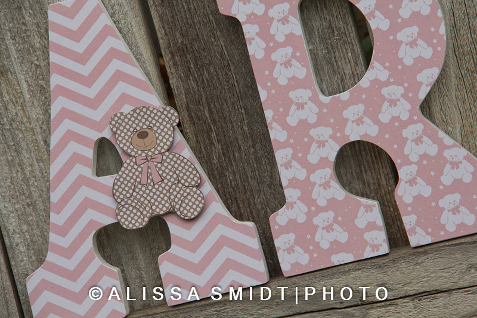 Custom Nursery Wooden Letters Baby Nursery Letters Teddy Etsy