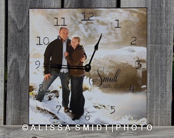Custom Photo Clock Created with Your Photograph - Wall Clock, Desk Clock, Custom Clock, Hanging Clock - Wedding gift Christmas gift