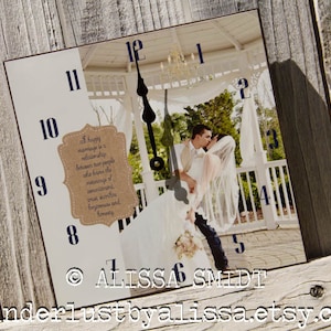 Custom Clock Created with Your Photograph - Wall Clock (christmas gift, clock, wood clock, photo clock, desk clock) Valentine&#39;s gift