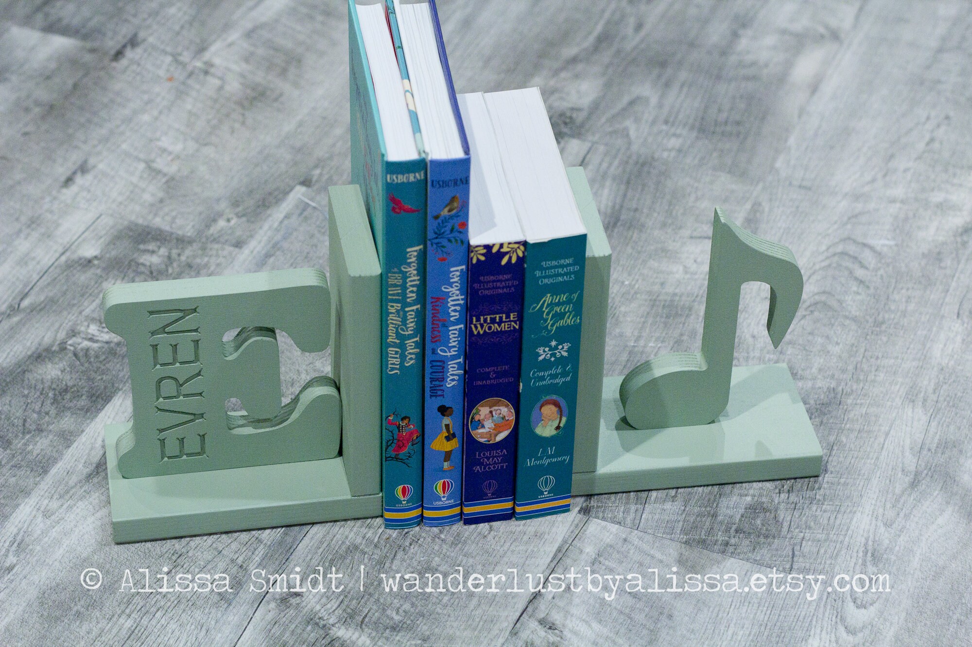 Music Bookends Music Note and Engraved Letter Bookends, Initial ...