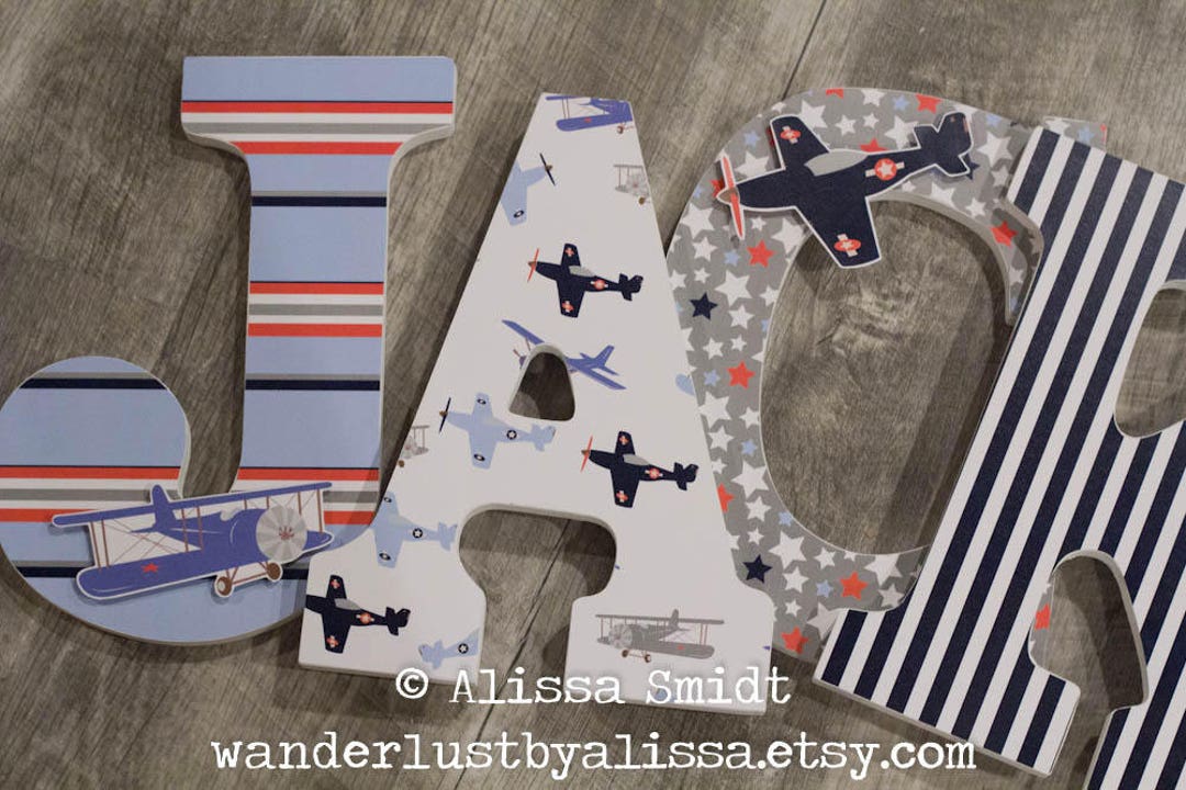 Airplane Theme Take Flight Custom Nursery Letters - Custom Nursery ...