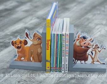 Lion King Wooden Bookends - Custom Created, Valentine's gift