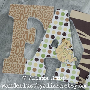 Lion King Letters, Custom Wooden Letters, Wild Adventure Bedding - 9 ...