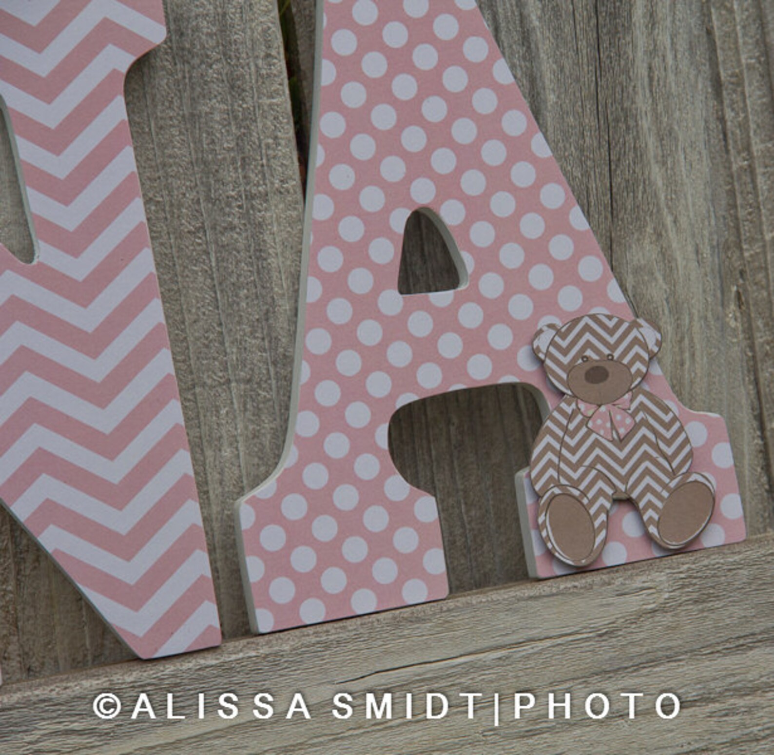 Custom Nursery Wooden Letters Baby Nursery Letters Teddy Etsy