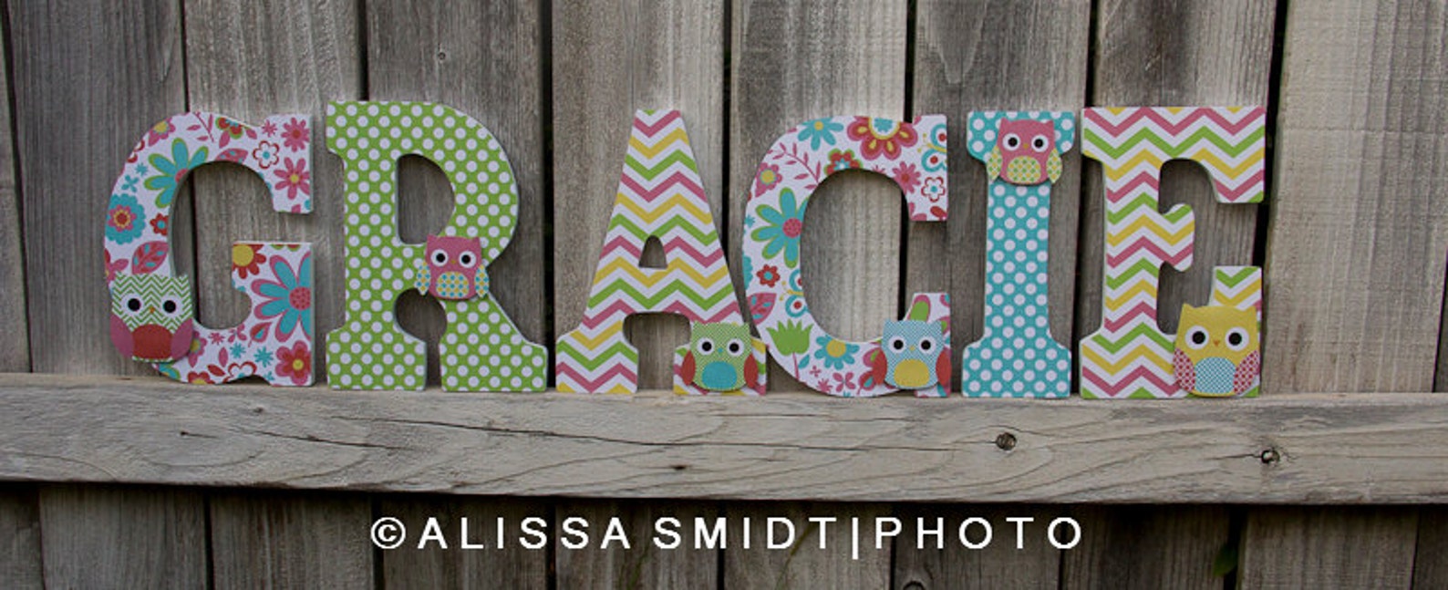 Custom Nursery Wooden Letters Baby Girl Nursery Owl Theme Etsy