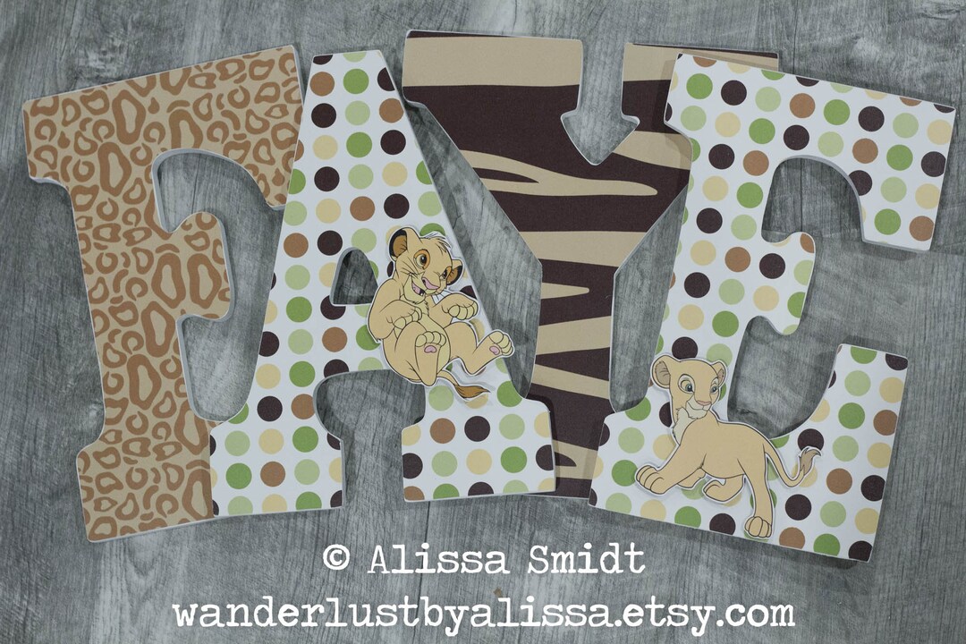 Lion King Letters, Custom Wooden Letters, Wild Adventure Bedding - 9 ...