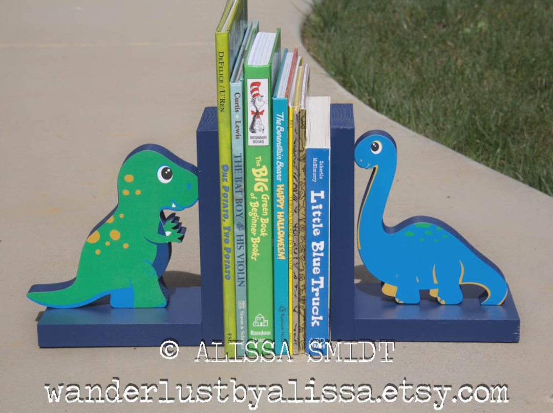 Custom Designed Wooden Dinosaur Bookends Custom Created to Etsy