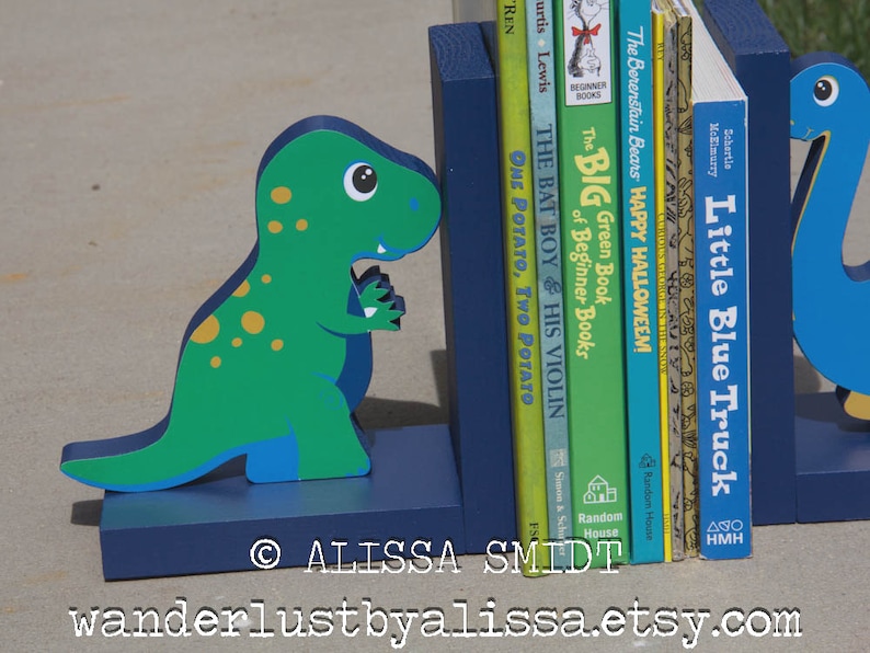 Custom Designed Wooden Dinosaur Bookends Custom Created to Etsy