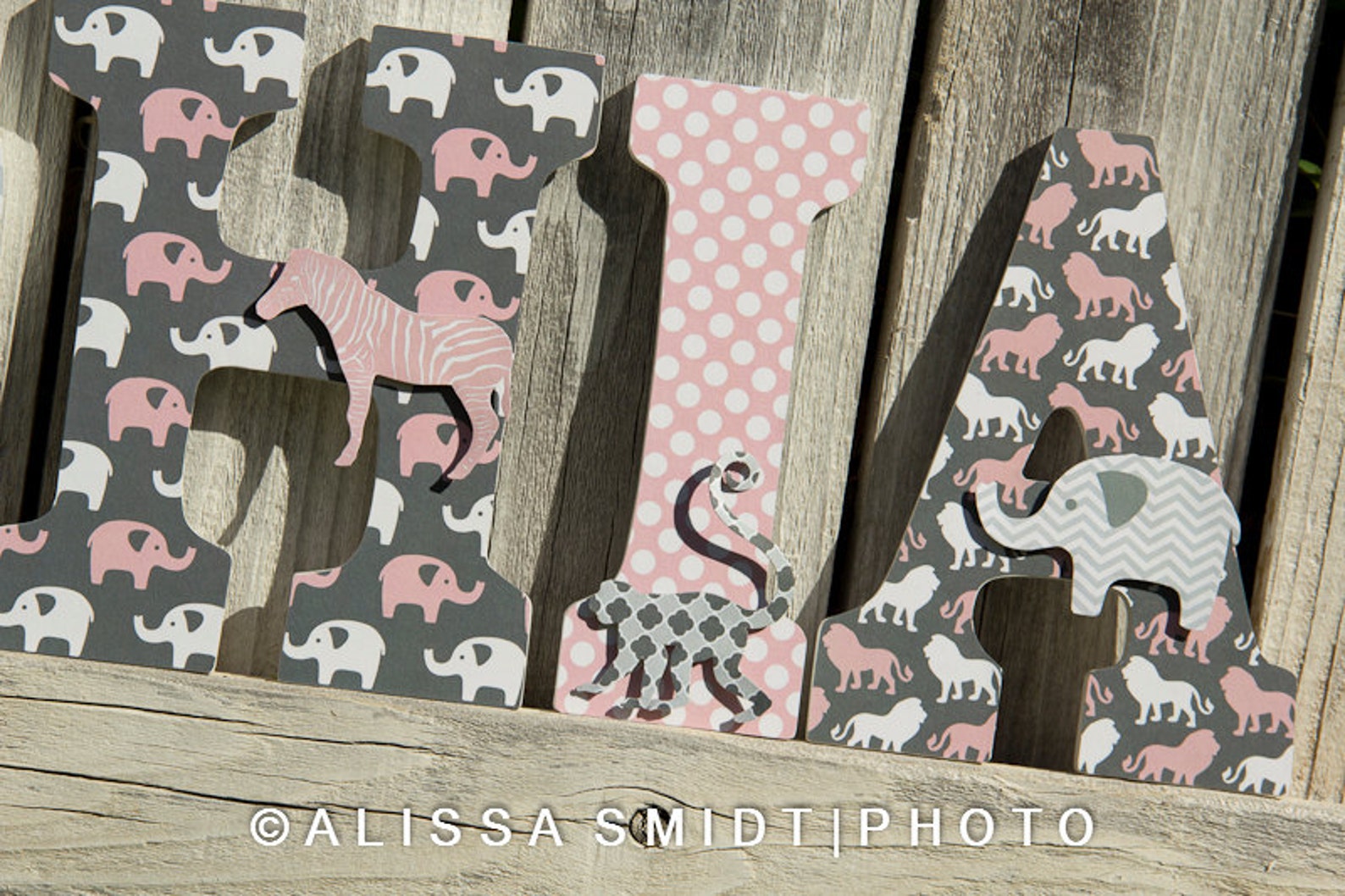 Custom Nursery Wooden Letters Baby Girl Nursery Jungle Etsy