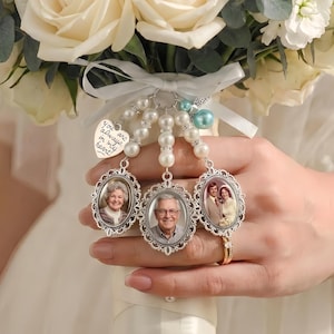 Personalized Photo Bridal Bouquet Charm, Wedding Bouquets Memory Photo Charms, Wedding Gift for Her, Remembrance Gift