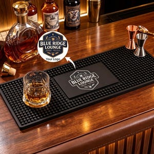 Tapete de bar personalizado con logo para coctelería, tapete de bar personalizado para el hogar con nombre, regalo para bartender, accesorios de pub. Regalo de artículos de bar de silicona.