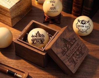 Personalized Logo Billiards Cue Ball, Custom Pool Ball Gift for Him, Gifts for Dad/Husband/Groomsman, Wedding Gift for Billiards Lover