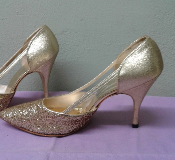 Dorado y tacones altos brillantes listos para el Disco | Etsy España