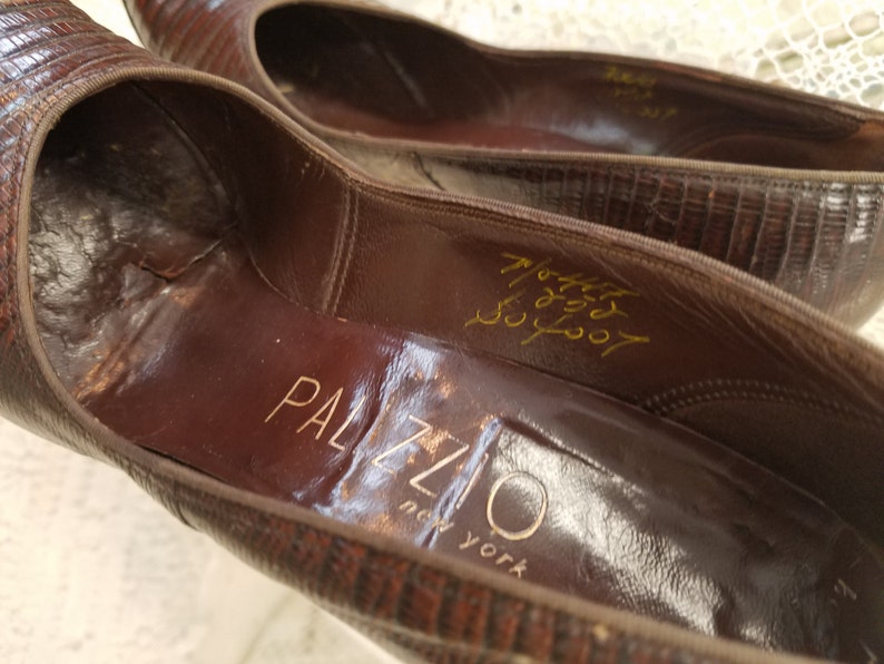 Vintage Palizzio New York Brown Lizard Skin 4 Heel Shoes - Etsy