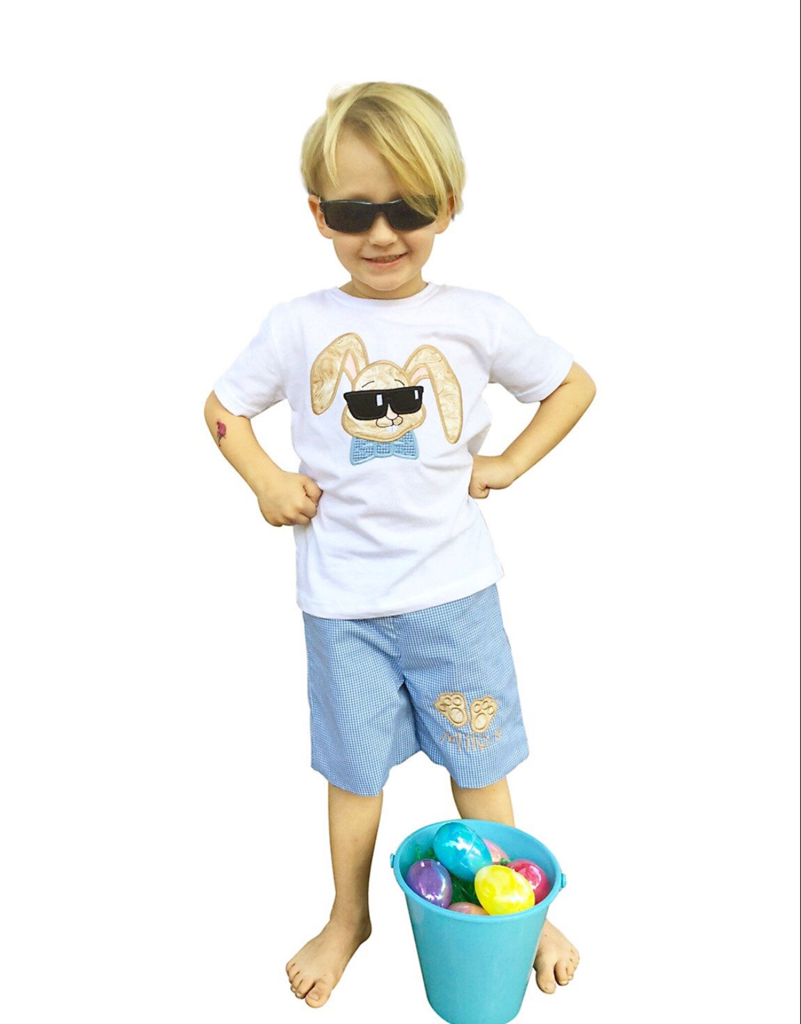 Boy's Easter OutfitEaster Bunny Shirt with Gingham Etsy