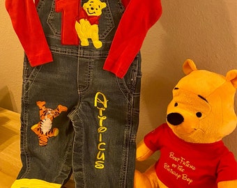Pooh Custom Birthday Outfit with Custom Pooh Bear\Boy&#39;s 1st Birthday Clothes\Pooh 1st Birthday Party\Pooh 2nd Birthday Outfit