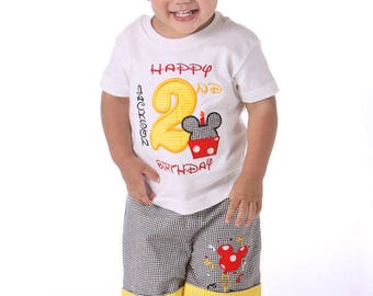 Personalized Mickey Shirt, Boys First Birthday Shirt, Mickey Mouse Birthday Shirt  1st, 2nd, 3rd, 4th , 5th Birthday