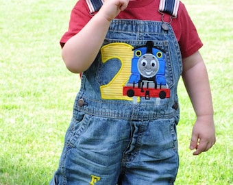 Train Birthday Overalls-Train Birthday outfit-Train Birthday Clothes-Personalized Train overalls