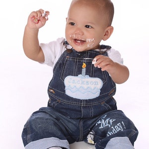Birthday Boys Personalized Overalls Or Short Overalls with Cake