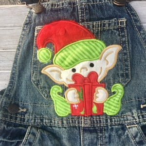 Holiday Overalls-Christmas Overalls-Personalized Holiday Outfit-Elf Holiday Overalls image 1