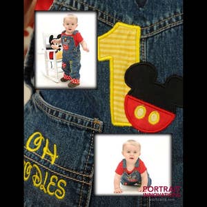 Mickey Mouse Birthday Outfit, Mickey Birthday Overalls, Baby Boy Mickey Mouse 1st Birthday image 3