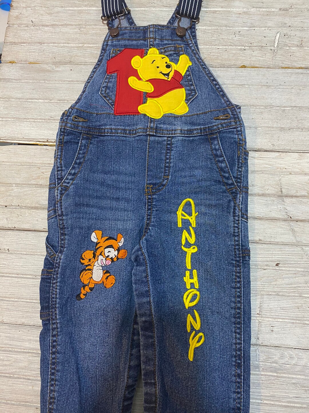 Baby Winnie the Pooh and Friends Birthday Overalls Personalized Etsy