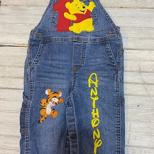 Baby Winnie The Pooh and Friends Birthday Overalls Personalized