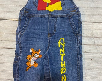 Baby Winnie The Pooh and Friends Birthday Overalls Personalized