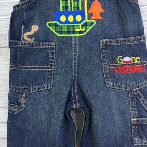 Gone Fishing Birthday Overalls First Second Third Fourth Fifth Birthday Shorts shirt Fish Boating Camping image 2