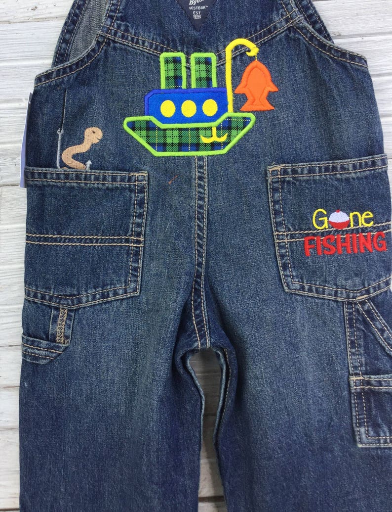 Gone Fishing Birthday Overalls First Second Third Fourth Fifth Birthday Shorts shirt Fish Boating Camping image 2