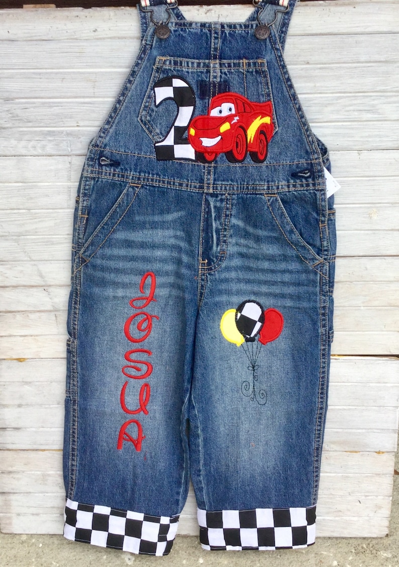Cars Birthday Personalized Overalls Lightning Mcqueen Mater - Etsy