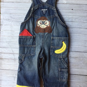 Curious George Birthday Overalls, Curious George Birthday, First Birthday Overalls image 2