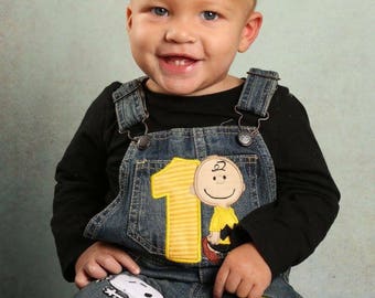 Charlie Brown Birthday Overalls , First Second Third Fourth  Birthday, Snoopy Birthday Overalls, Woodstock Birthday Overalls, Peanut Gang