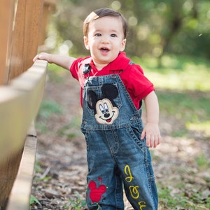 Mickey Mouse Birthday Outfit, Mickey Birthday Overalls, Baby Boy Mickey Mouse 1st Birthday